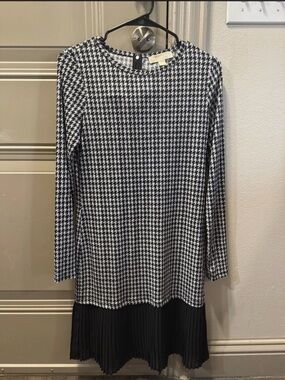 Michael Kors Black Houndstooth Knit Dress